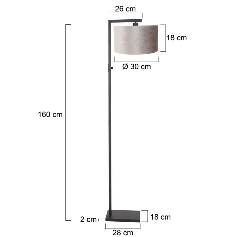 Moderne schemerlamp met grijze kap Steinhauer Stang - Afbeelding 6