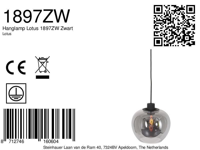 moderne-smoking-hanglamp-hanglamp-steinhauer-lotus-smokeglas-en-zwart-1897zw-7
