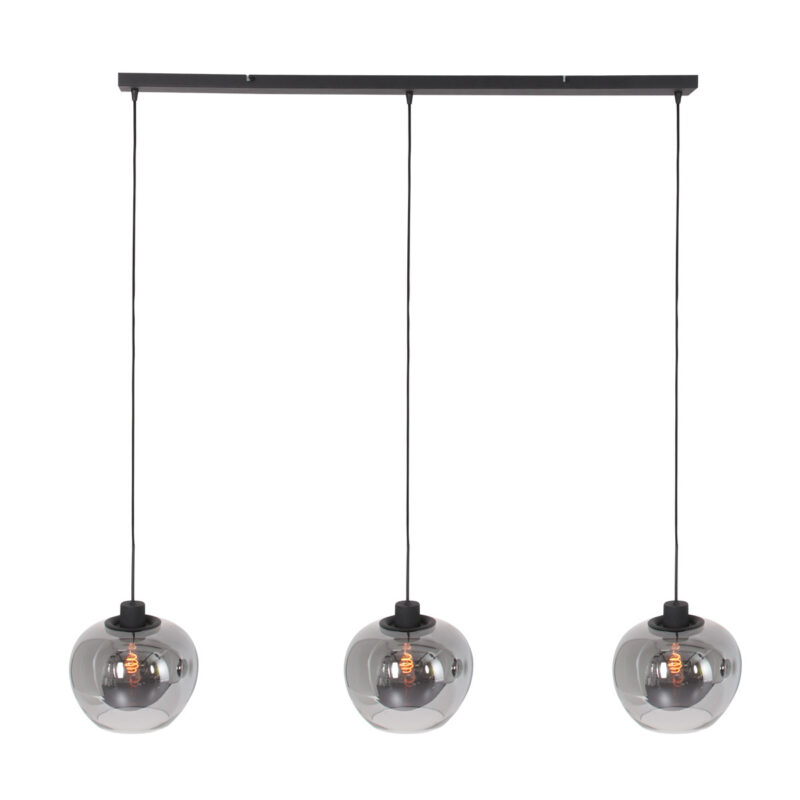 steinhauer-hanglamp-lotus-zwart-glassmokeglas-groteeettafellamp-e27-1898zw-1
