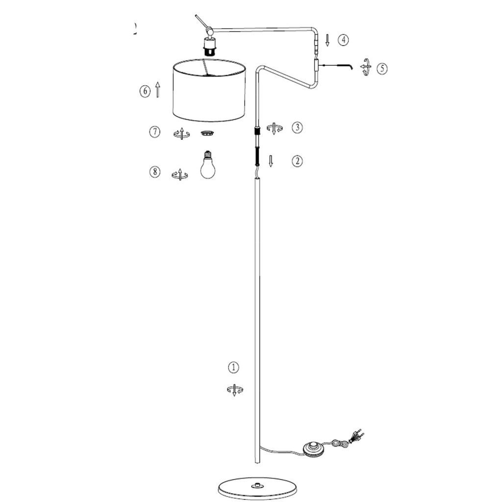 Moderne staande lamp met donkerblauwe kap Steinhauer Linstrom - Afbeelding 8