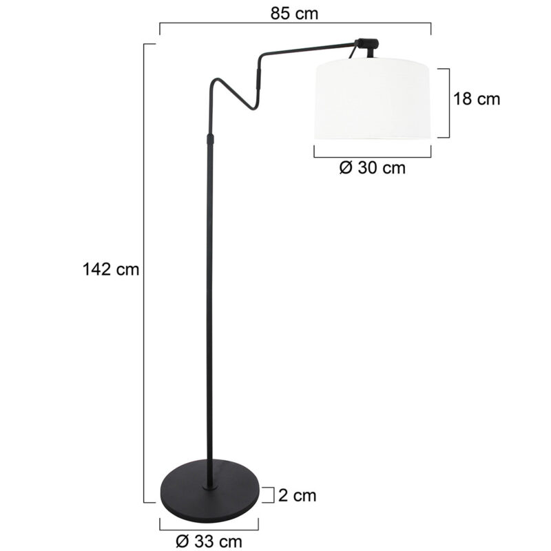 Moderne staande lamp met lichte kap Steinhauer Linstrom - Afbeelding 6