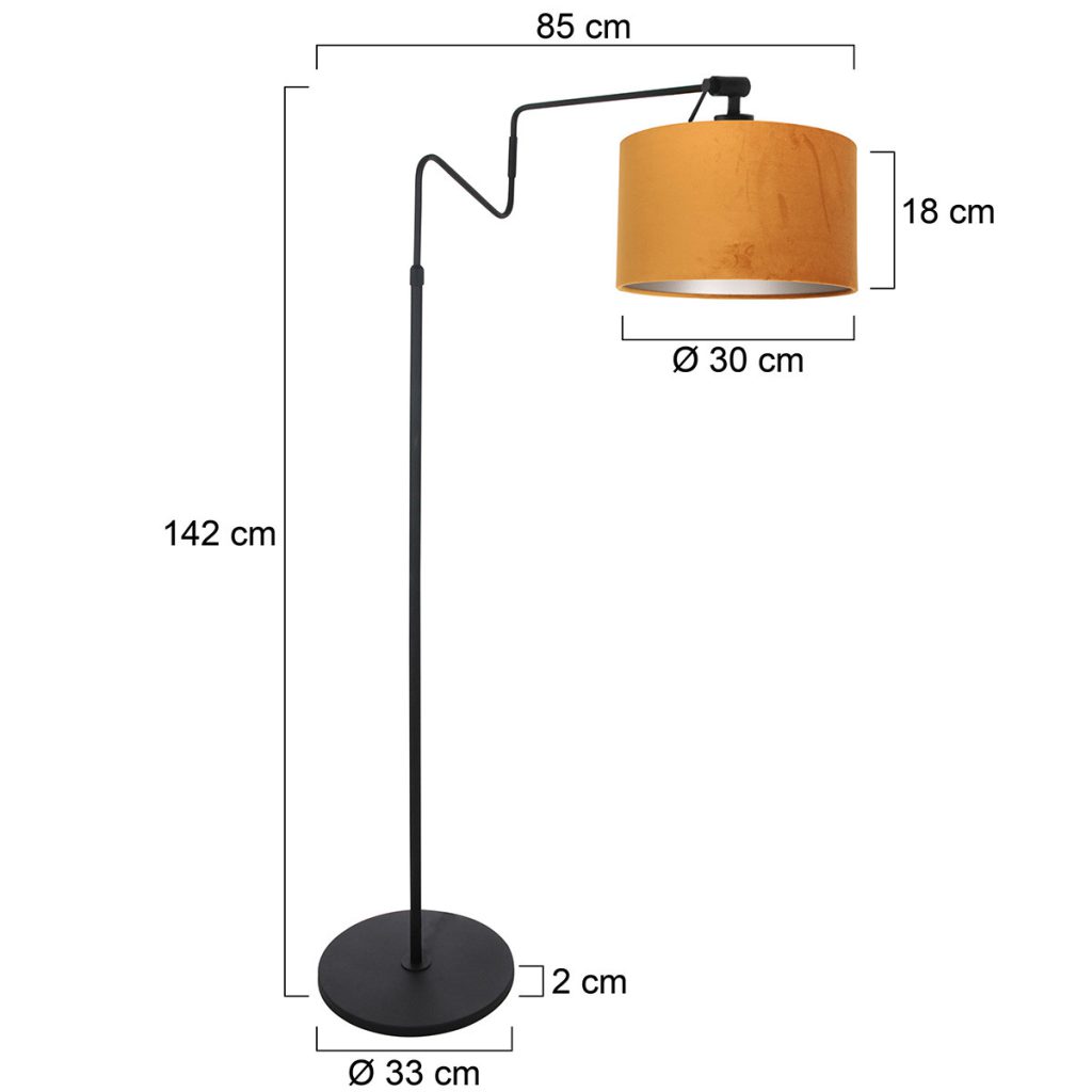 moderne-staande-lamp-met-oranje-kap-vloerlamp-steinhauer-linstrom-goud-en-zwart-3732zw-5