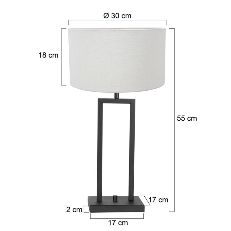 Moderne tafellamp met crème kap Steinhauer Stang - Afbeelding 6