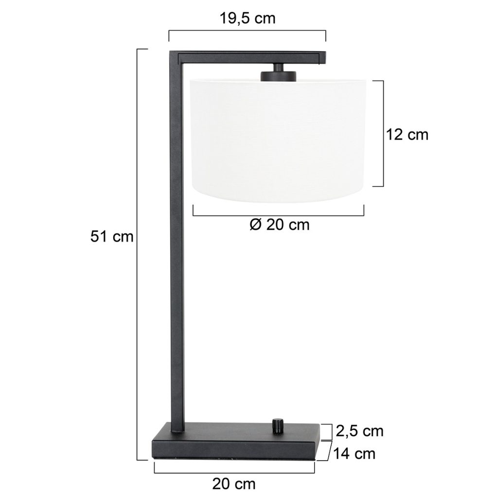 Moderne tafellamp met witte kap Steinhauer Stang - Afbeelding 6