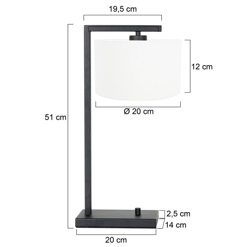 Moderne tafellamp met witte kap Steinhauer Stang - Afbeelding 6