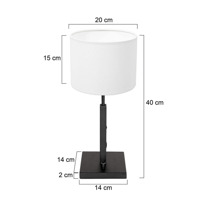 Moderne tafellamp met witte kap Steinhauer Stang - Afbeelding 6