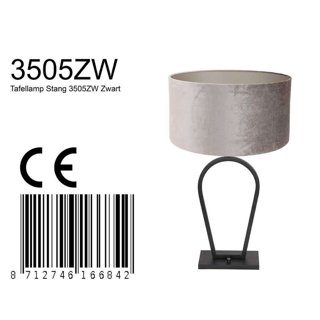 Trendy tafellamp zwart metaal Steinhauer Stang - Afbeelding 8