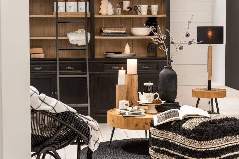 Moderne tafellamp zwart met hout Jolipa Roxy - Afbeelding 6