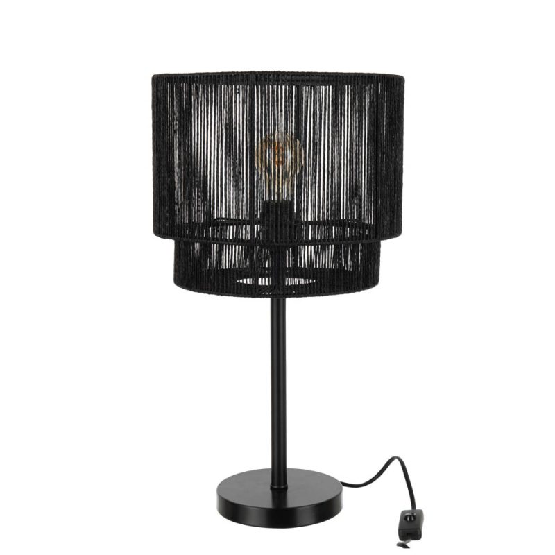 Moderne tafellamp zwart touw Jolipa Paul - Afbeelding 2