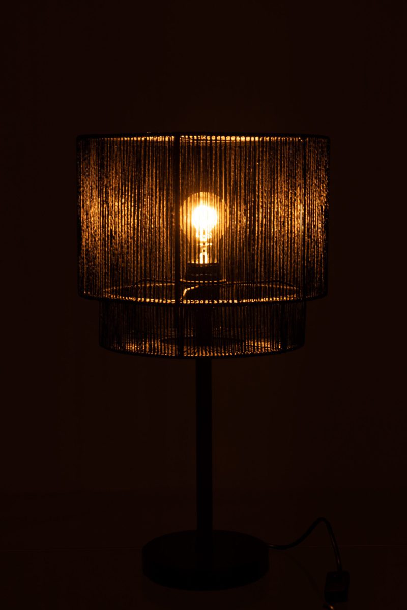 Moderne tafellamp zwart touw Jolipa Paul - Afbeelding 4