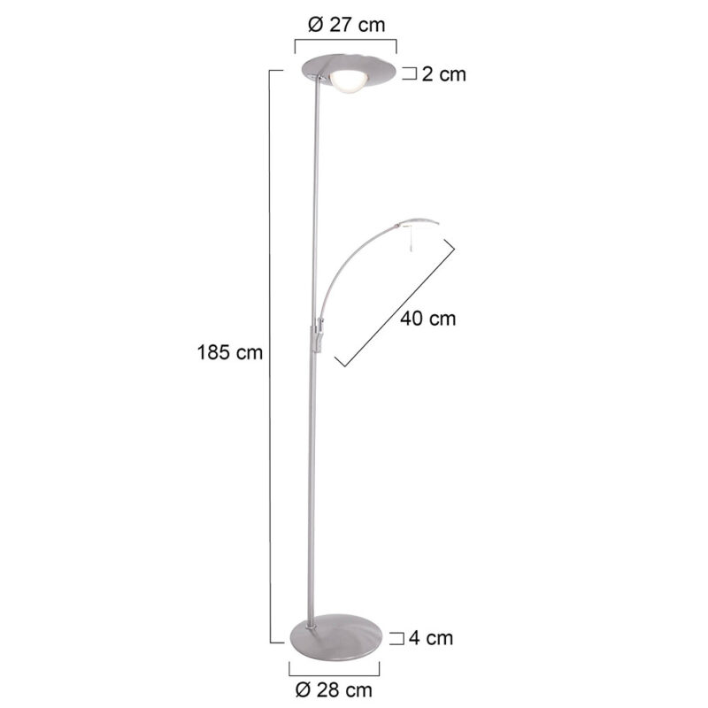 Moderne vloerlamp met leesarm Steinhauer Zenith led - Afbeelding 7