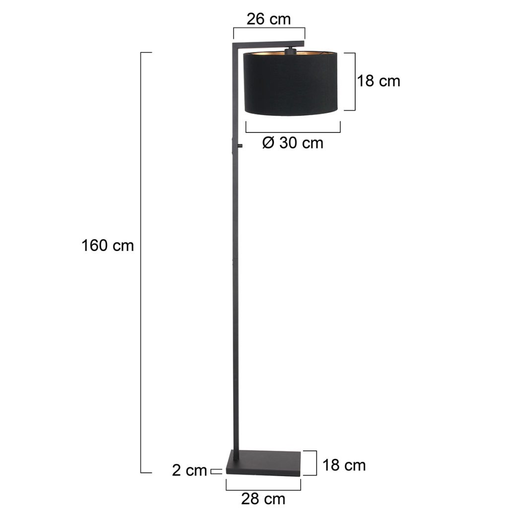 Moderne vloerlamp met zwarte kap Steinhauer Stang - Afbeelding 6
