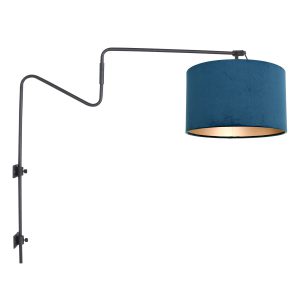 moderne-wandlamp-met-blauw-kap-wandlamp-steinhauer-linstrom-blauw-en-zwart-3727zw-1