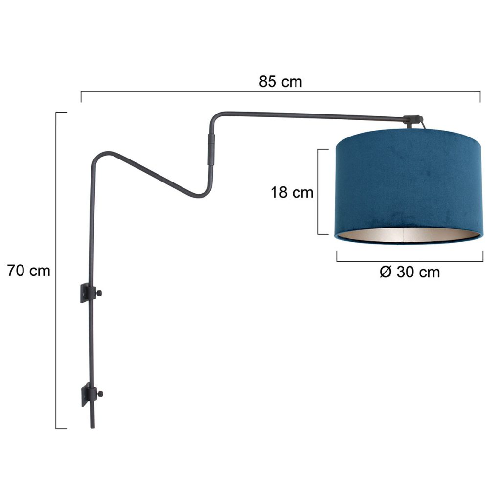 moderne-wandlamp-met-blauw-kap-wandlamp-steinhauer-linstrom-blauw-en-zwart-3727zw-5