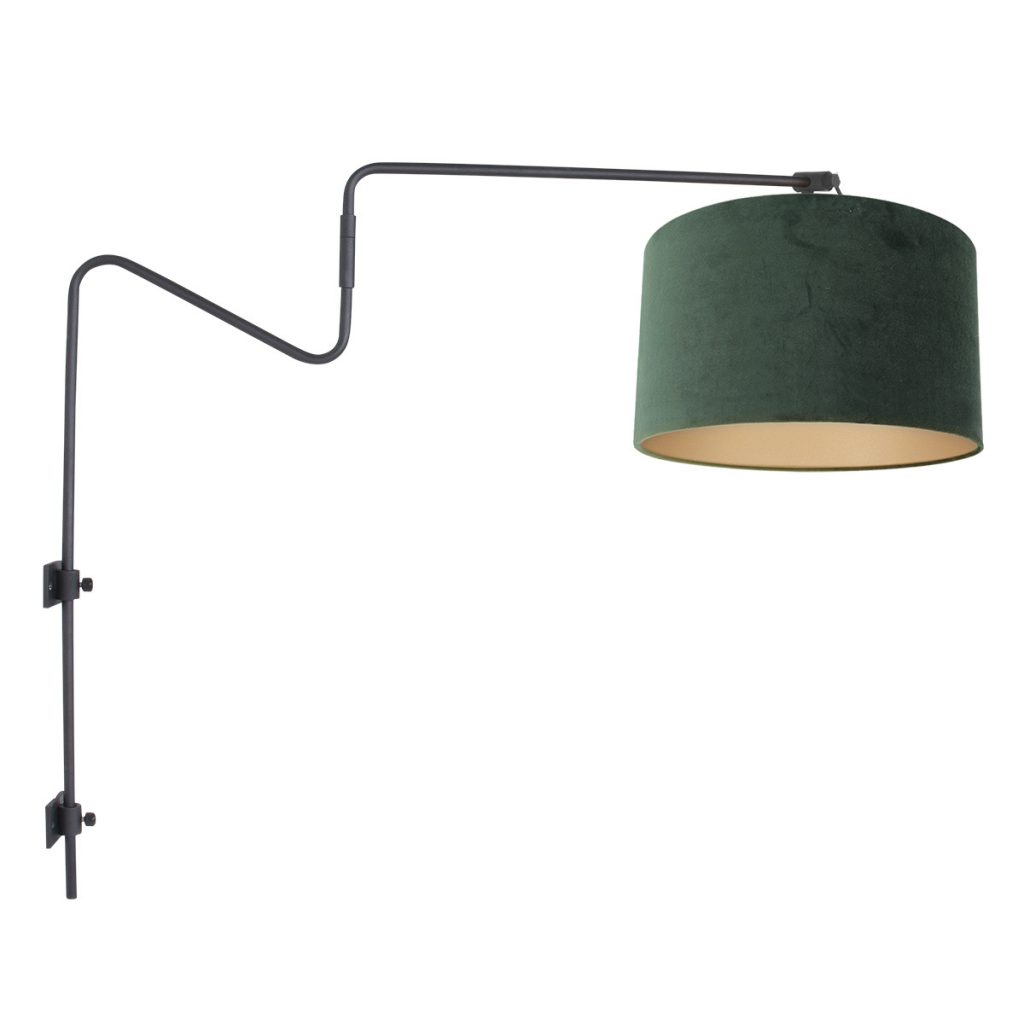 moderne-wandlamp-met-donkergroene-kap-wandlamp-steinhauer-linstrom-groen-en-zwart-3726zw-1