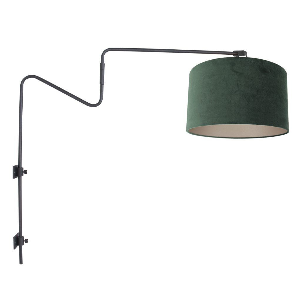 moderne-wandlamp-met-donkergroene-kap-wandlamp-steinhauer-linstrom-groen-en-zwart-3726zw