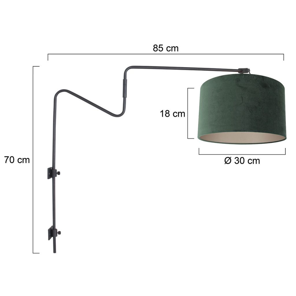 moderne-wandlamp-met-donkergroene-kap-wandlamp-steinhauer-linstrom-groen-en-zwart-3726zw-5