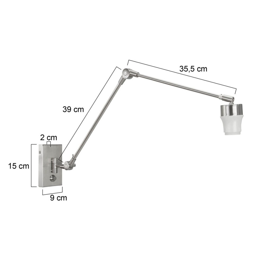Moderne wandlamp met knikarm Steinhauer Prestige chic - Afbeelding 6