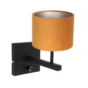 moderne-wandlamp-met-okergele-kap-steinhauer-stang-8176zw-1