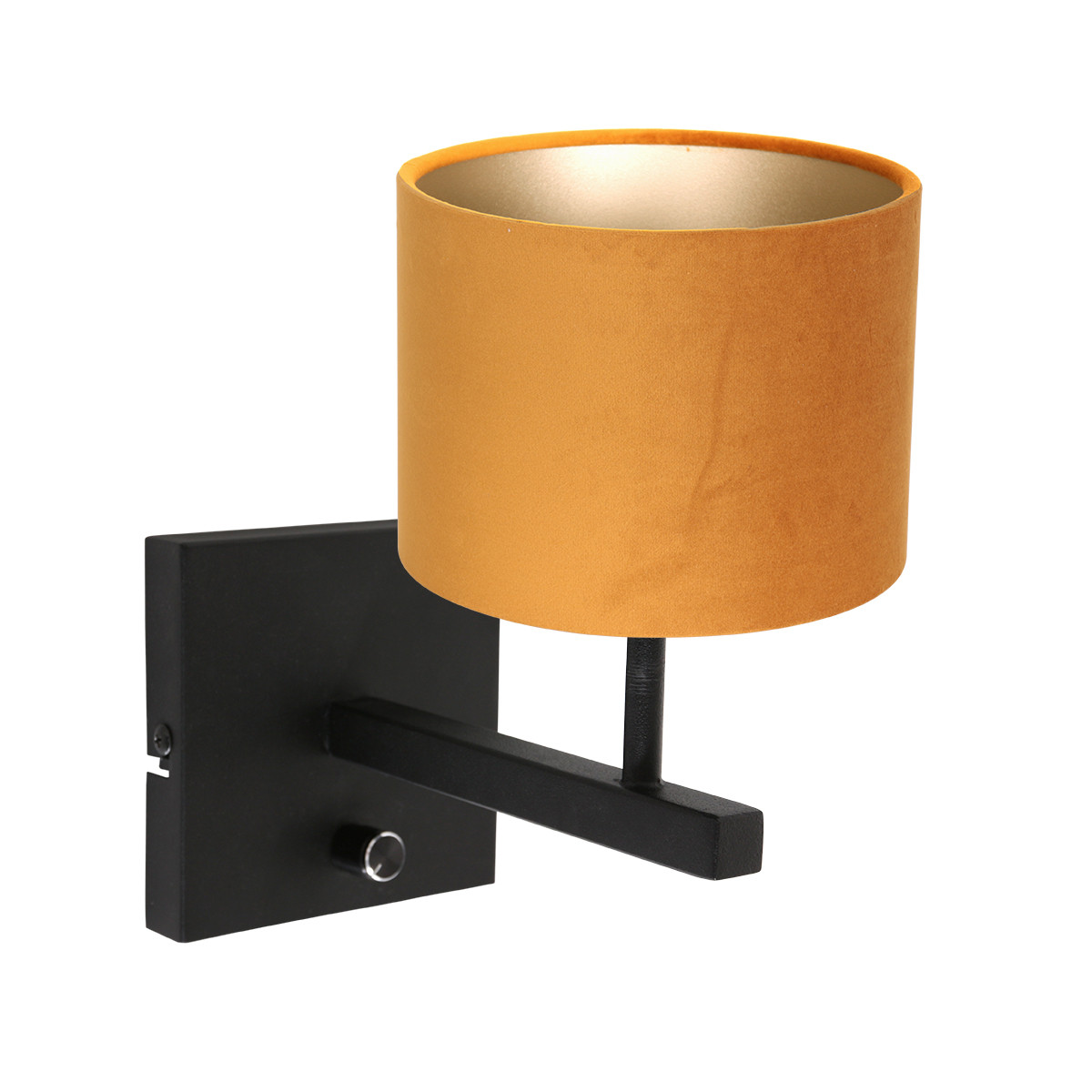 moderne-wandlamp-met-okergele-kap-steinhauer-stang-8176zw