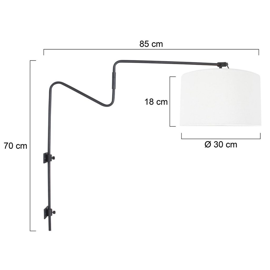 Moderne wandlamp met witte kap Steinhauer Linstrom - Afbeelding 6
