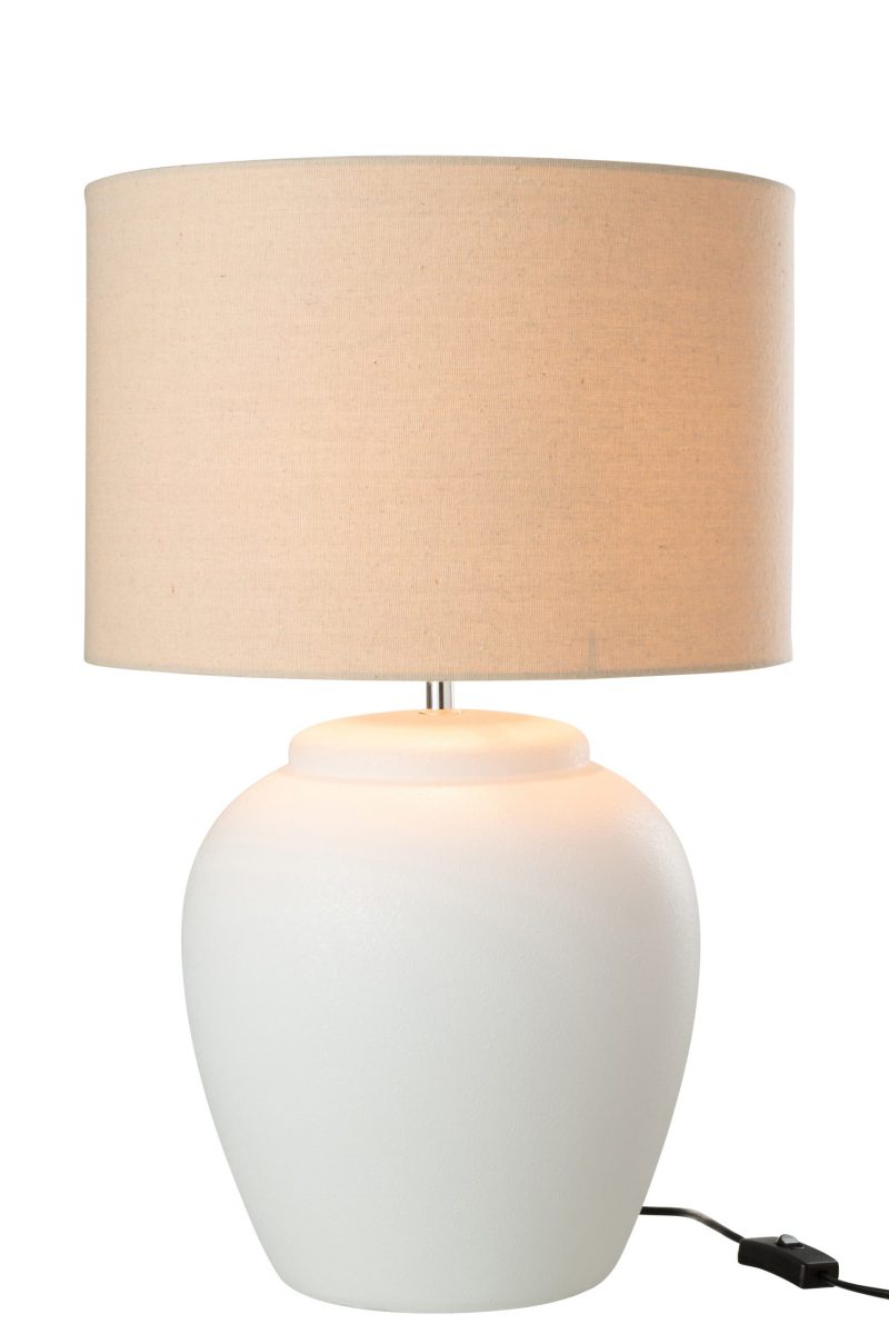 Moderne wit met beige tafellamp Jolipa Meli - Afbeelding 3