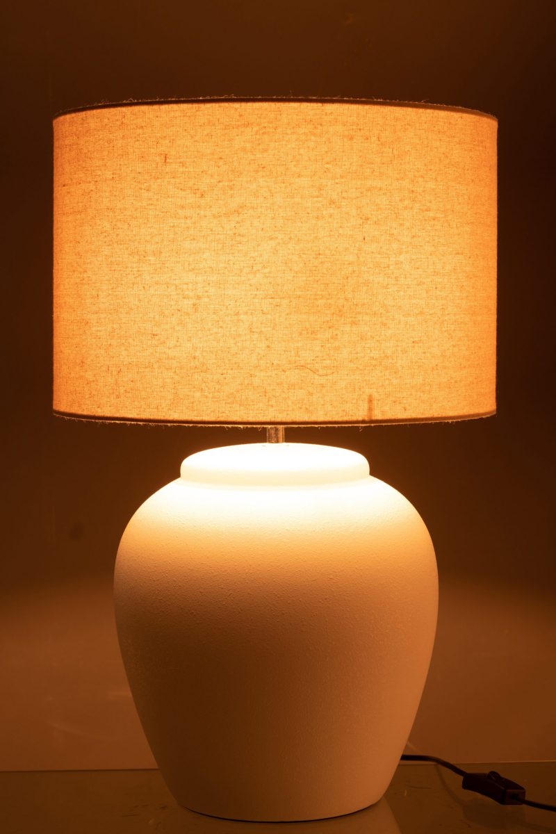 Moderne wit met beige tafellamp Jolipa Meli - Afbeelding 4