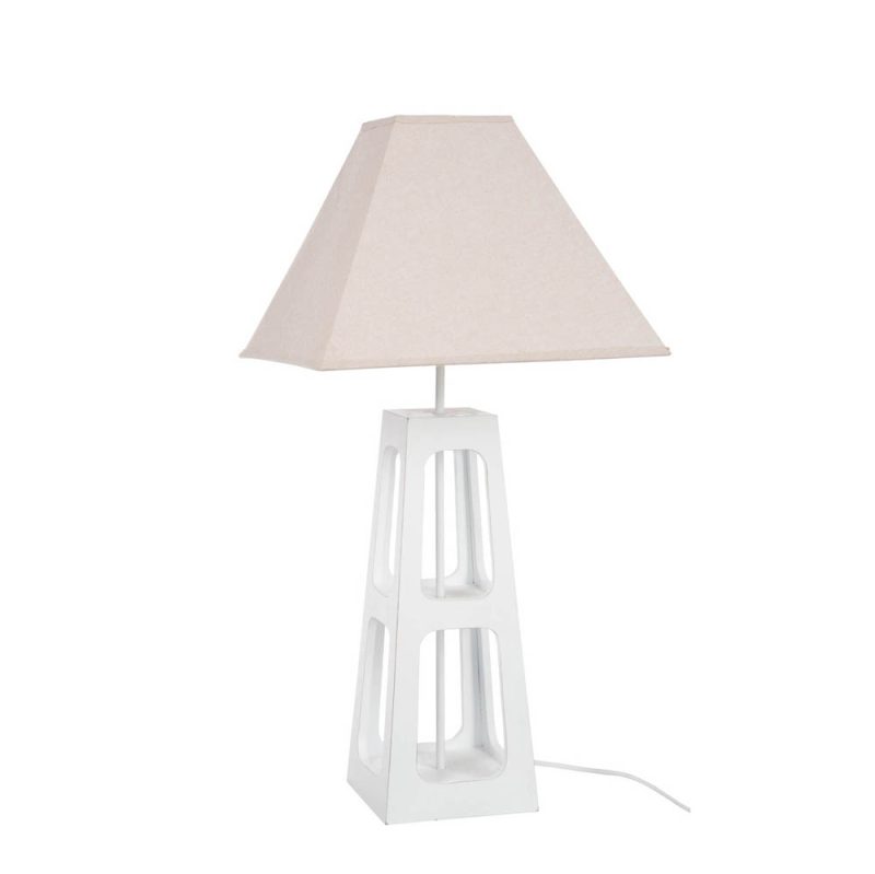 Moderne wit met beige tafellamp Jolipa Simon - Afbeelding 2