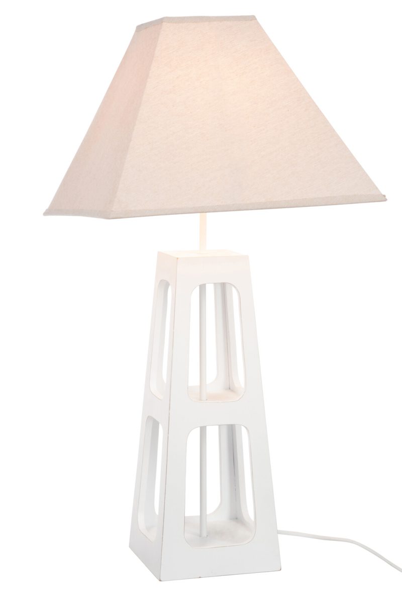 Moderne wit met beige tafellamp Jolipa Simon - Afbeelding 3