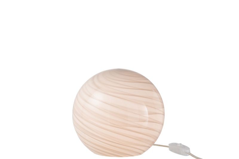 Moderne wit met bruine tafellamp Jolipa Dany - Afbeelding 3