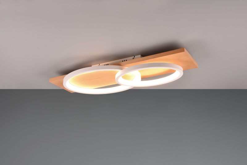 Moderne wit met houten plafondlamp Barca - Afbeelding 3
