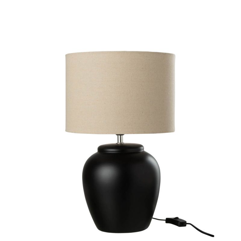 Moderne wit met zwarte tafellamp Jolipa Meli - Afbeelding 2