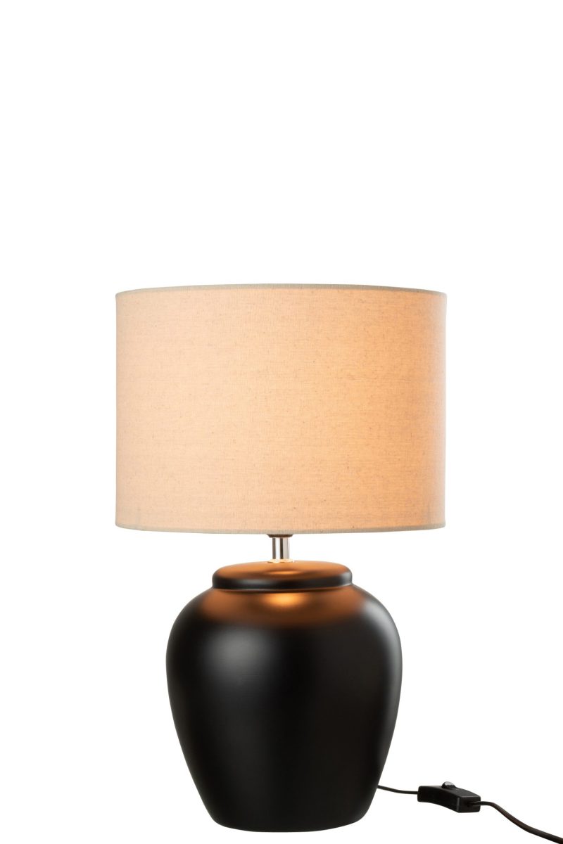 Moderne wit met zwarte tafellamp Jolipa Meli - Afbeelding 4