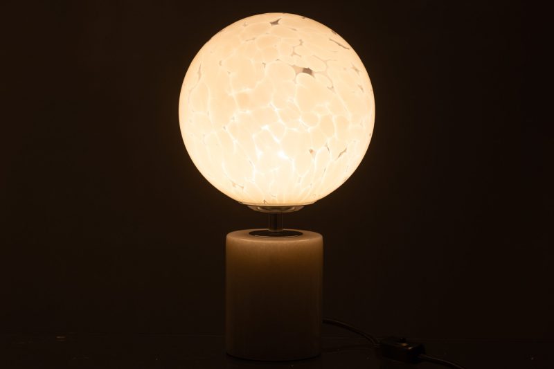 Moderne witte tafellamp glas met natuursteen Jolipa Dany - Afbeelding 4