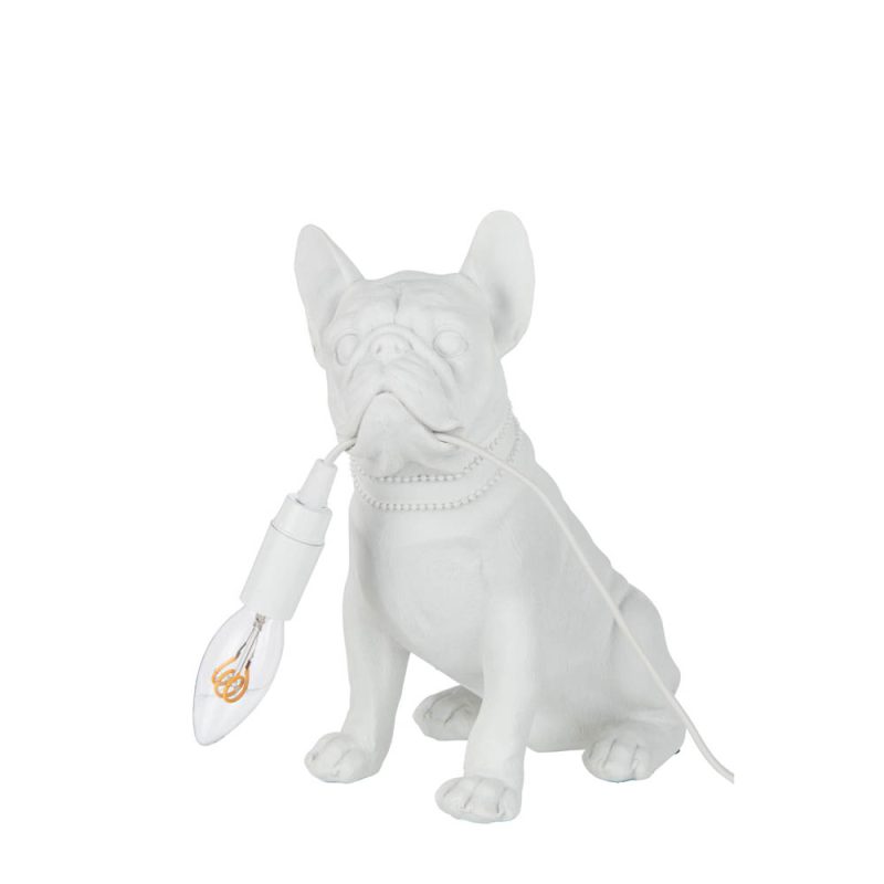 Moderne witte tafellamp hond Jolipa Bulldog poly - Afbeelding 2