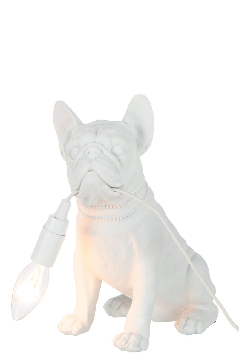 Moderne witte tafellamp hond Jolipa Bulldog poly - Afbeelding 4