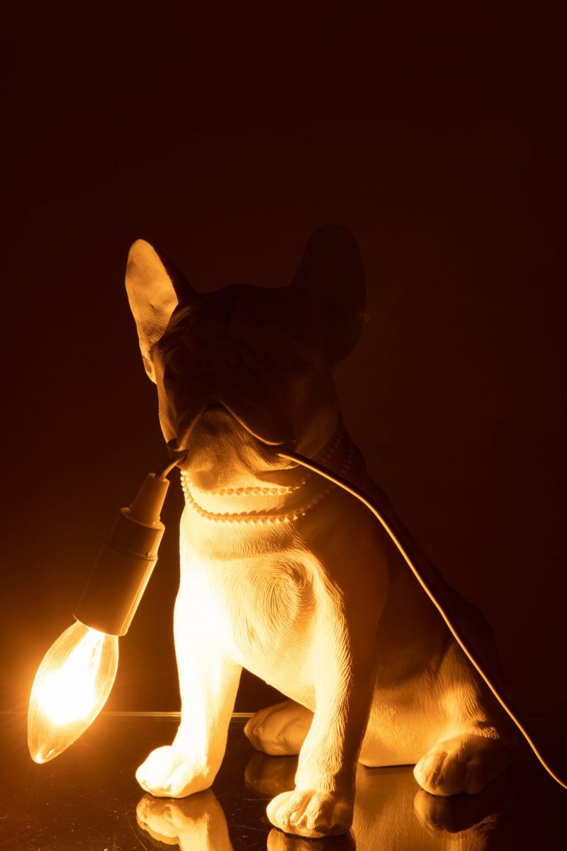 Moderne witte tafellamp hond Jolipa Bulldog poly - Afbeelding 5