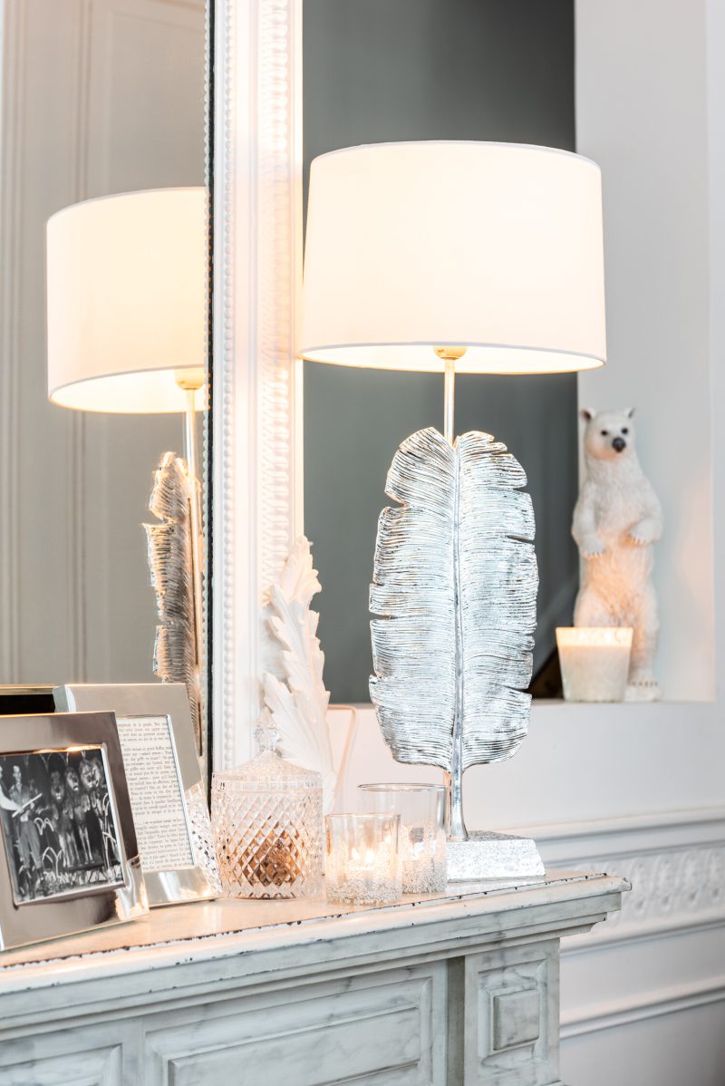 Moderne witte tafellamp met veer Jolipa Feather poly - Afbeelding 3
