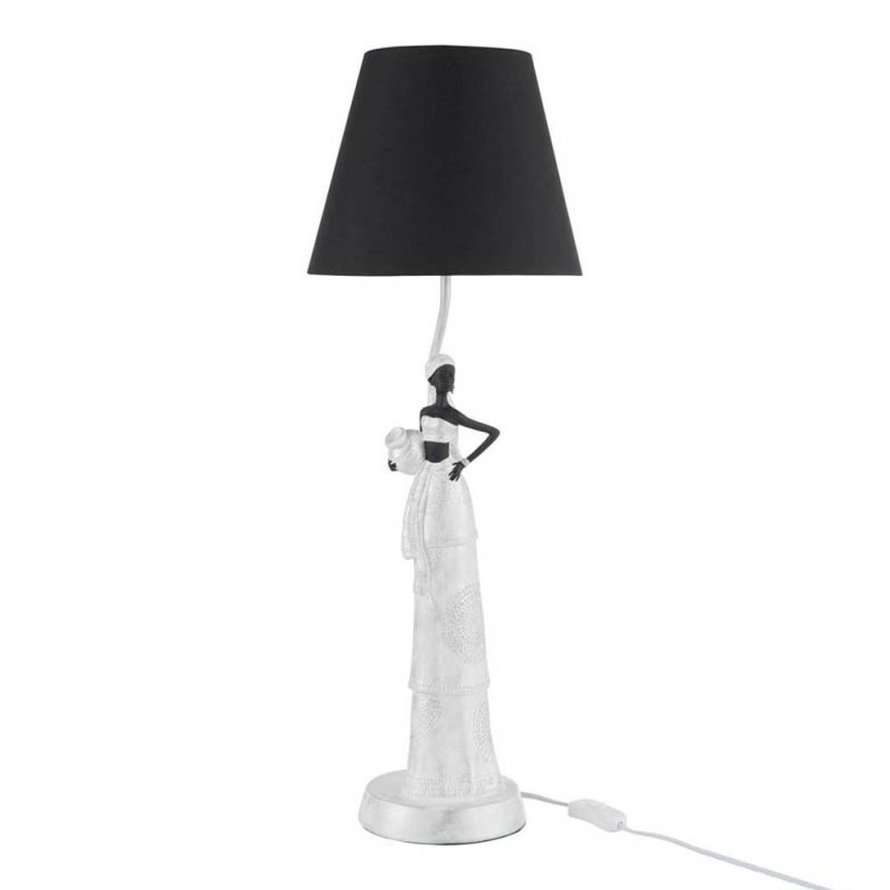 moderne-zilver-met-zwarte-tafellamp-jolipa-african-woman-boho-86435