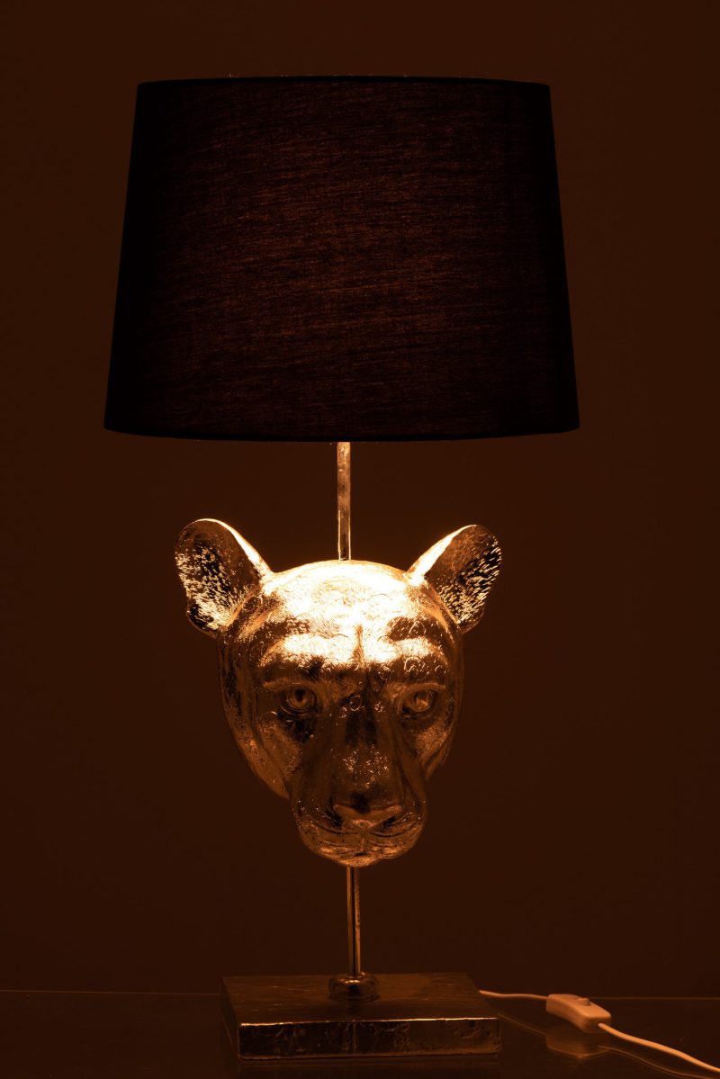 Moderne zilver met zwarte tafellamp Jolipa Leopard poly - Afbeelding 5