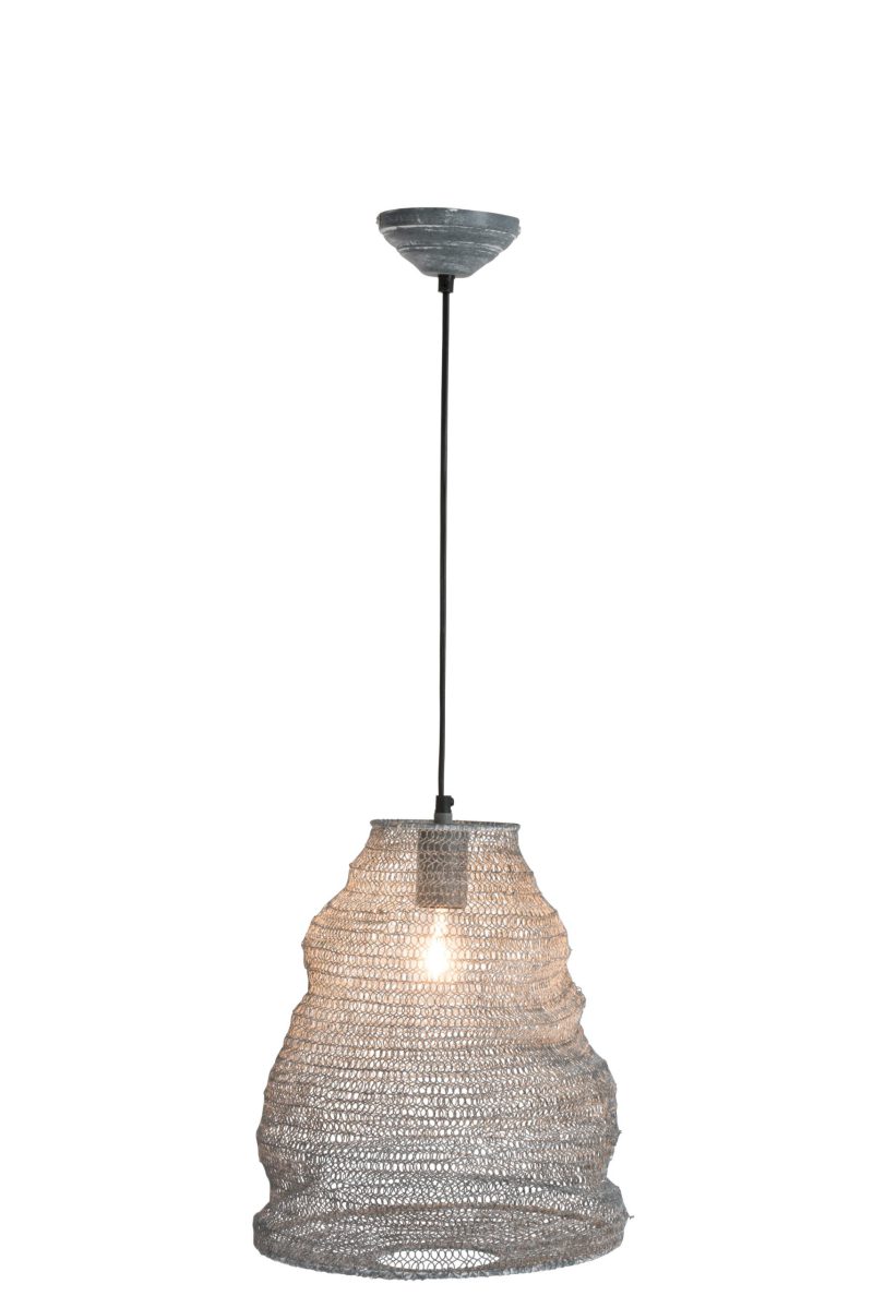Moderne zilveren fijnmazige hanglamp Jolipa Gauze - Afbeelding 3