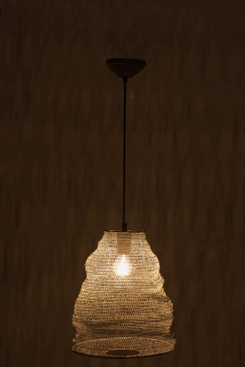 Moderne zilveren fijnmazige hanglamp Jolipa Gauze - Afbeelding 4