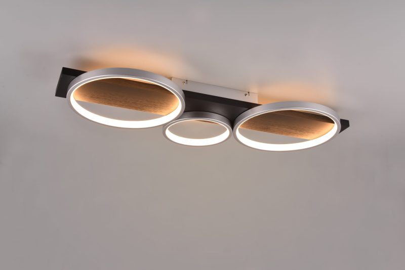 Moderne zilveren plafondlamp met hout Medera - Afbeelding 3