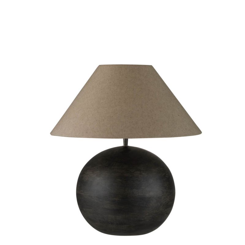 Moderne zwart met beige tafellamp Jolipa Mia - Afbeelding 2