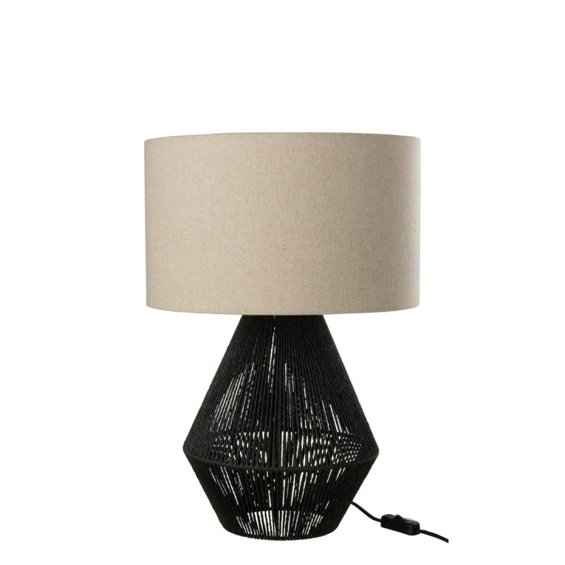 Moderne zwart met beige tafellamp Jolipa String - Afbeelding 2