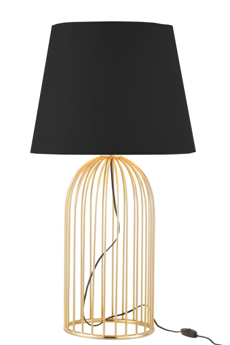 Moderne zwart met gouden tafellamp Jolipa Joni - Afbeelding 3
