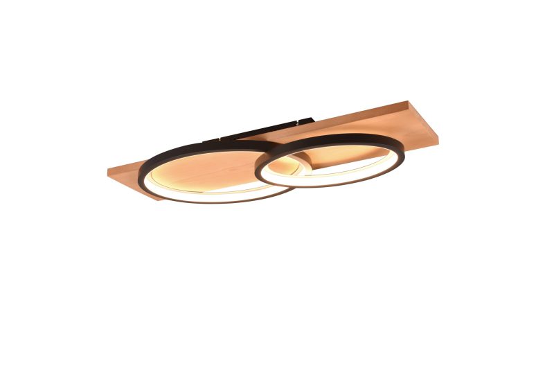 Moderne zwart met houten plafondlamp Barca - Afbeelding 2
