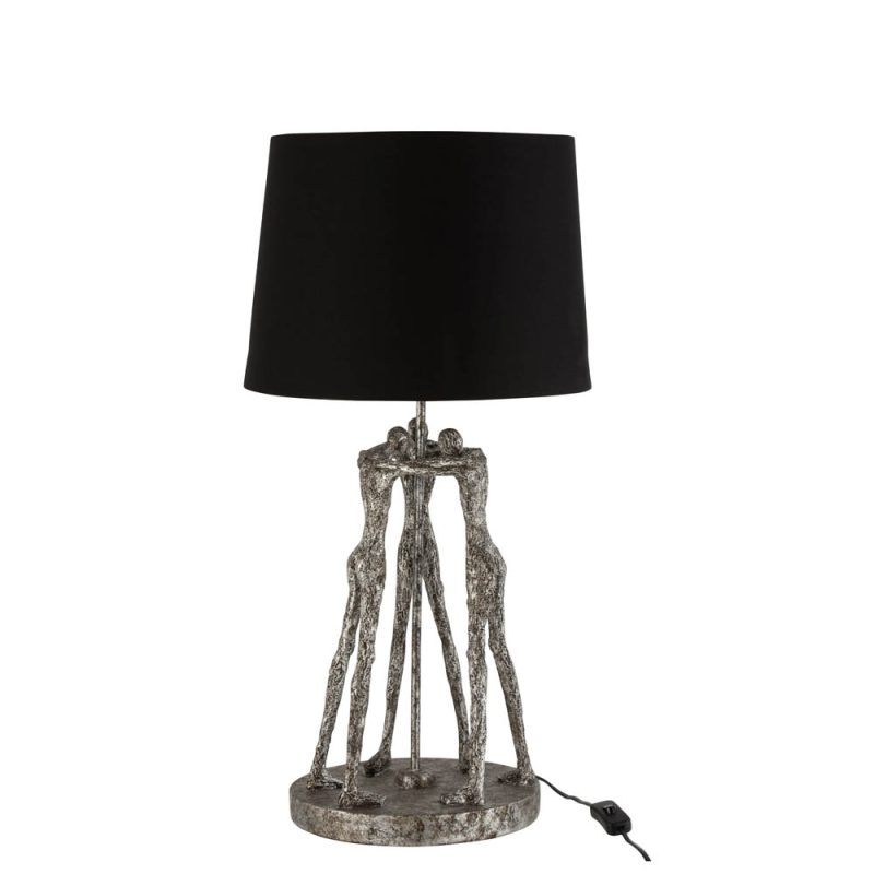 Moderne zwart met zilveren tafellamp mensfiguren Jolipa Figures poly - Afbeelding 2