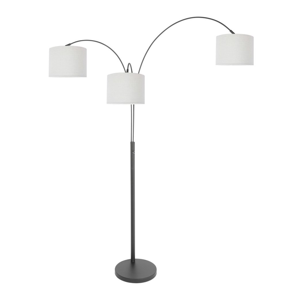 moderne-zwarte-booglamp-drie-lichts-vloerlamp-steinhauer-sparkled-light-linnenwit-en-zwart-3825zw-12