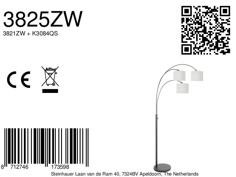 moderne-zwarte-booglamp-drie-lichts-vloerlamp-steinhauer-sparkled-light-linnenwit-en-zwart-3825zw-5